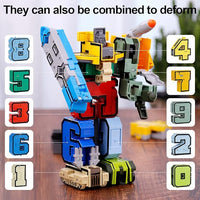 10-Piece Transforming Number Robot Set (0–9)