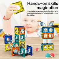 3D Colourful Magnetic Ferris Wheel Pipline | 71 Pcs Building Blocks