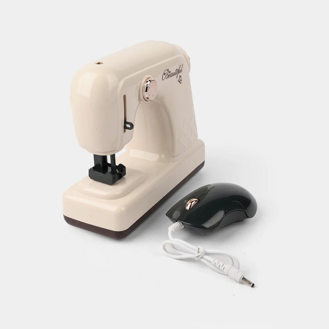 Mini Electric Sewing Machine Toy Set | Pretend Play Sewing Machine for Kids 3+