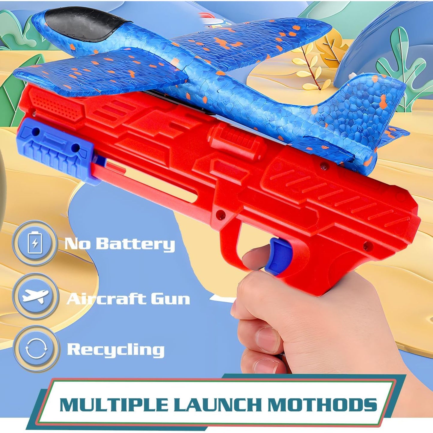 Rocket Shooting Gun | 2in1 Plane & Soft Foam Bullet Shooting Gun