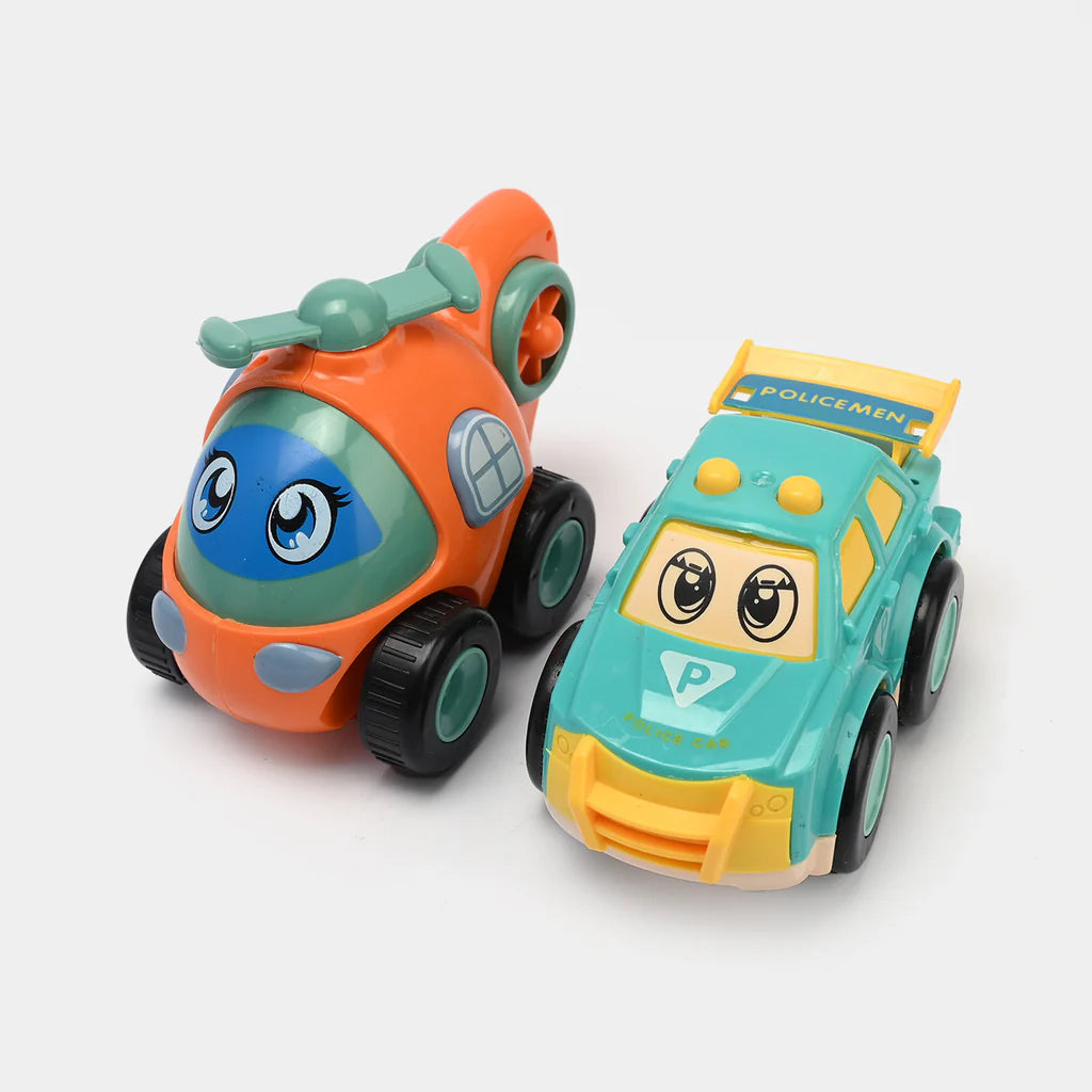 Inertial Garage Toy Car Set with 4 Vehicles