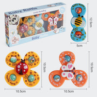 Baby Rattle Set with 3 Insect Fidget Spinners