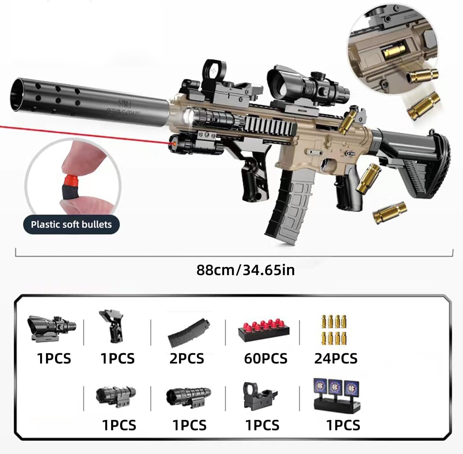 M416 Electric Gel Gun with Scope & Silencer