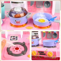 42 Pcs Kitchen Set | Interactive Pink Kitchen Playset For Kids