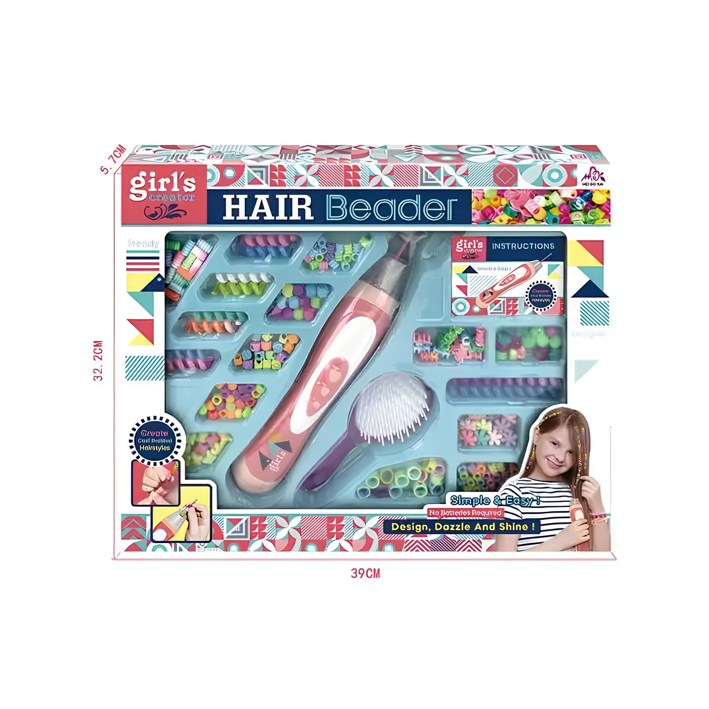 Girls Creator Hair Beader | Sparkling Glitter & Hair Beader Kit