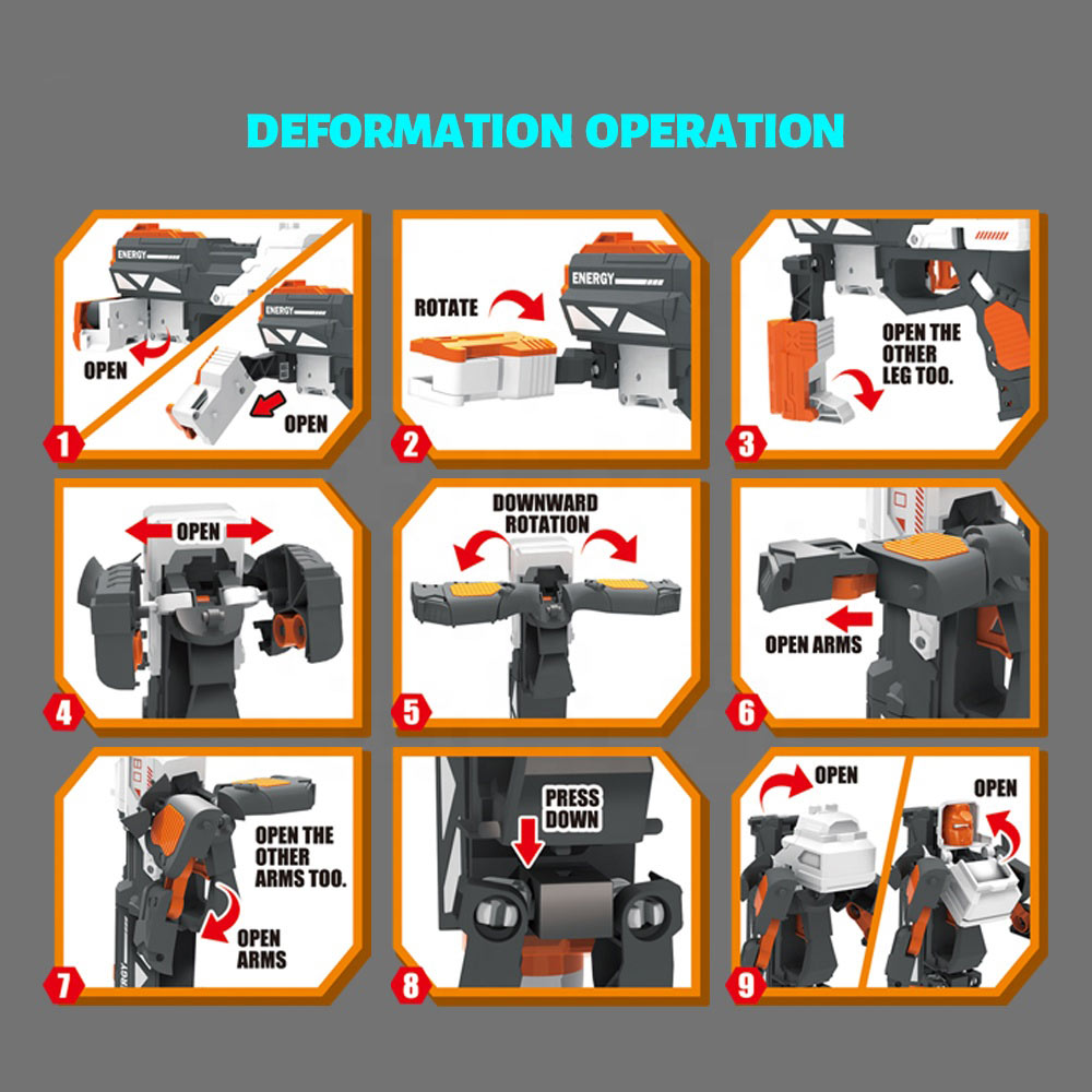 2-IN-1 Nerf Gun & Robot With Soft Bullets Toy For Kids