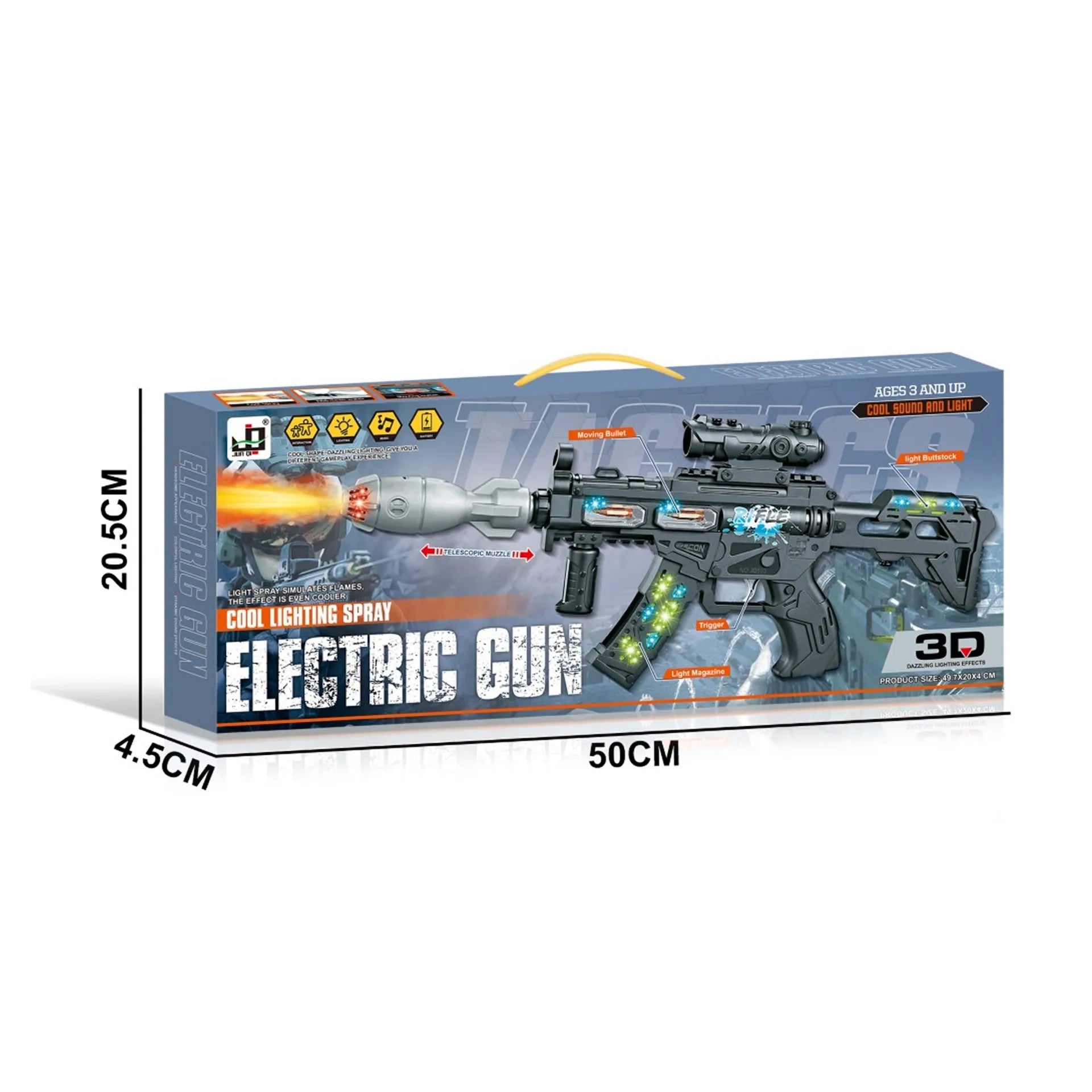 Cool Spray Toy Gun with 3D LED Lights & Mist