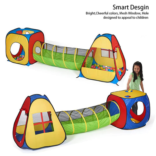 3 in 1 Pop Up Portable Tunnel & Tent Playset For Kids | Roleplay & Pretend Play Toy