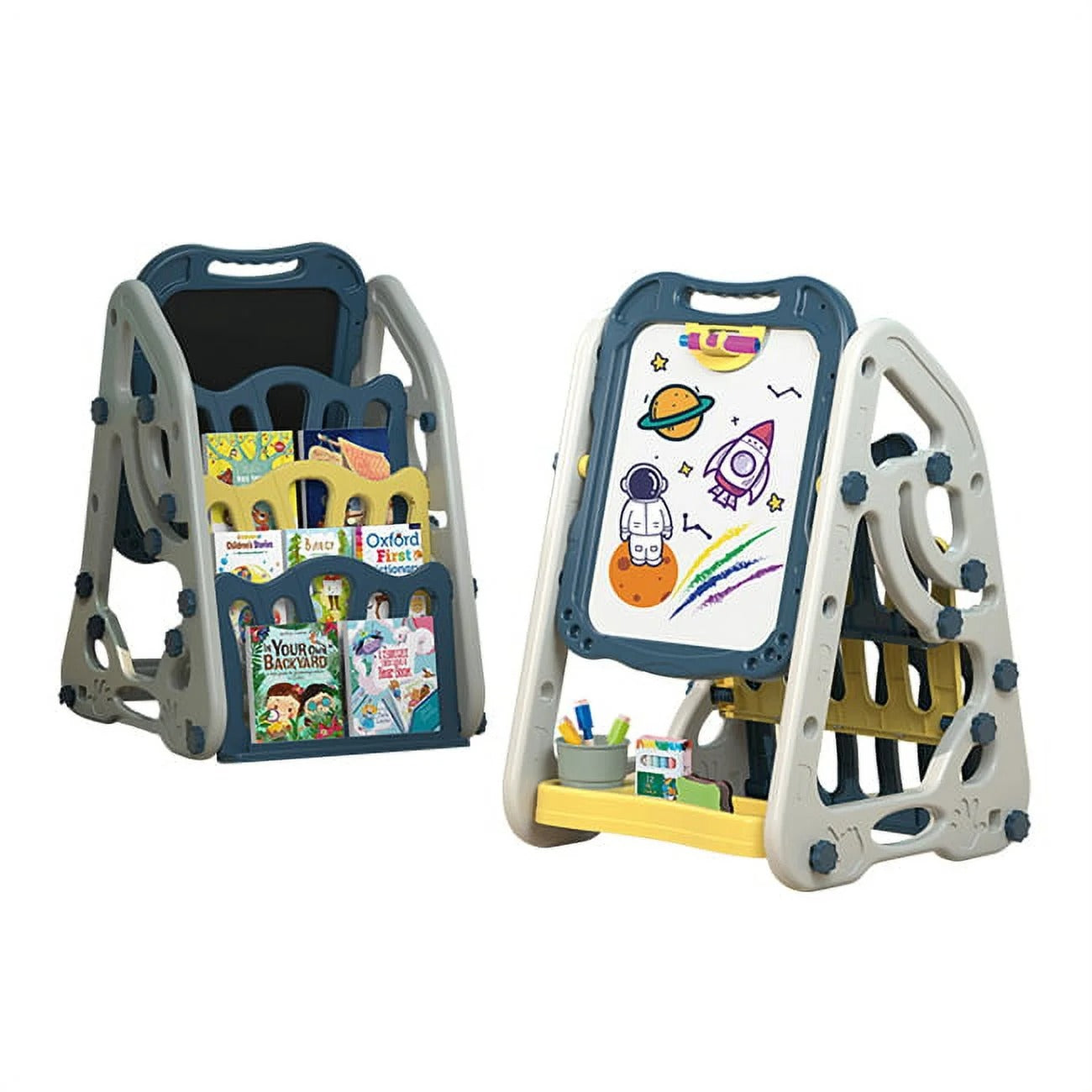 Ultimate 2-in-1 Art Easel for Kids | 35-Piece Drawing Set with Chalkboard, Whiteboard & Storage