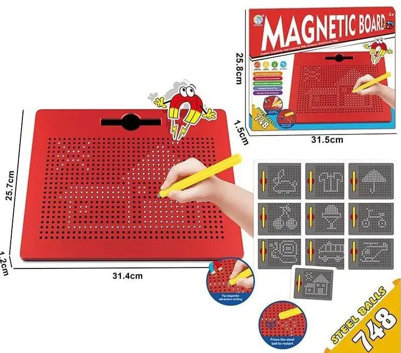 Magnetic Board | Magnetic Drawing Balls & Pen | Pixel Art Fun