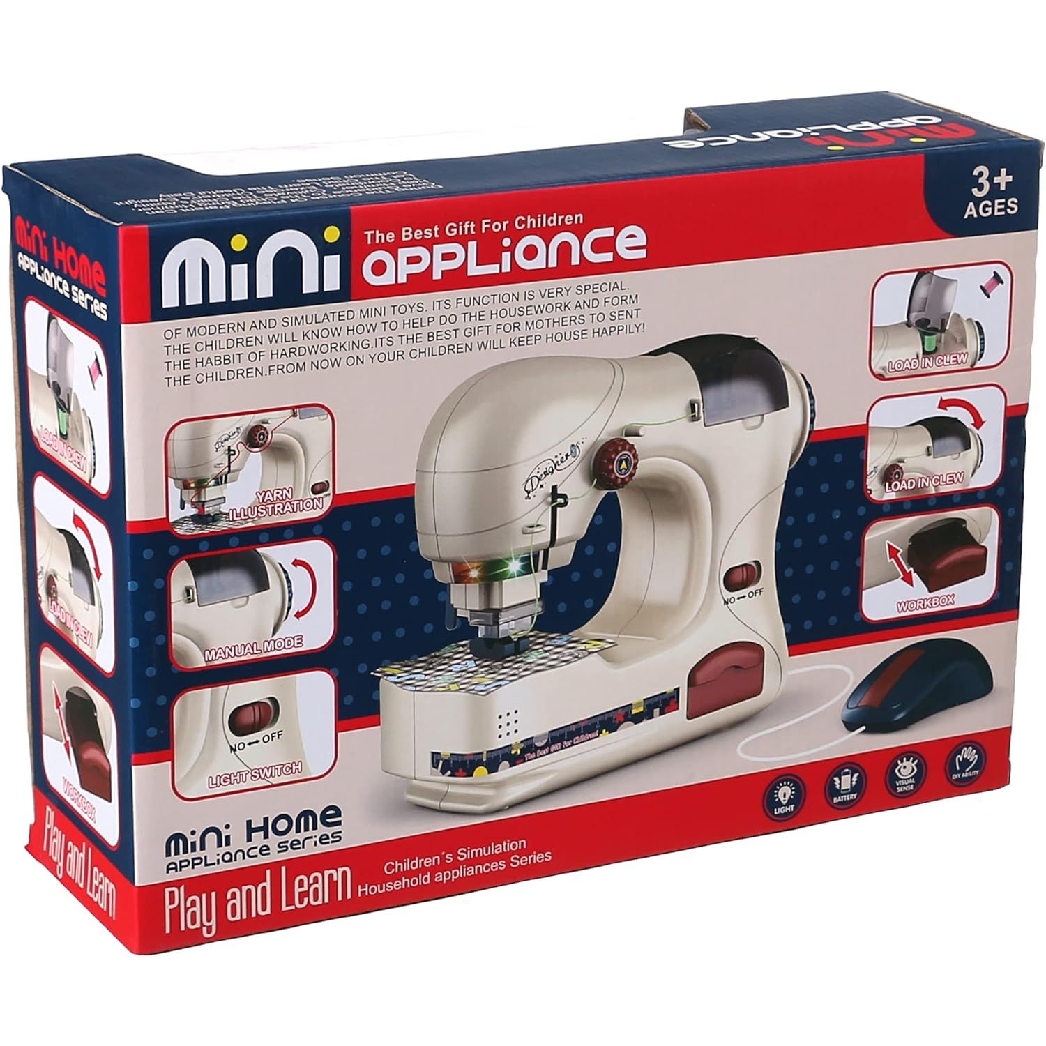 Mini Sewing & Stitching Machine with Lighting Effects For Kids 