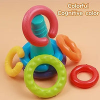 Baby Favorite Ring Tower 8 Pcs | Color Cognition Rings For Kids