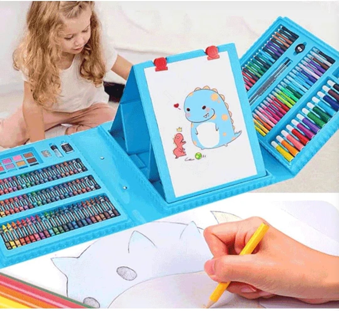 208Pcs Super Mega Art & Drawing Set | Cool Color & Paint Kit For Kids