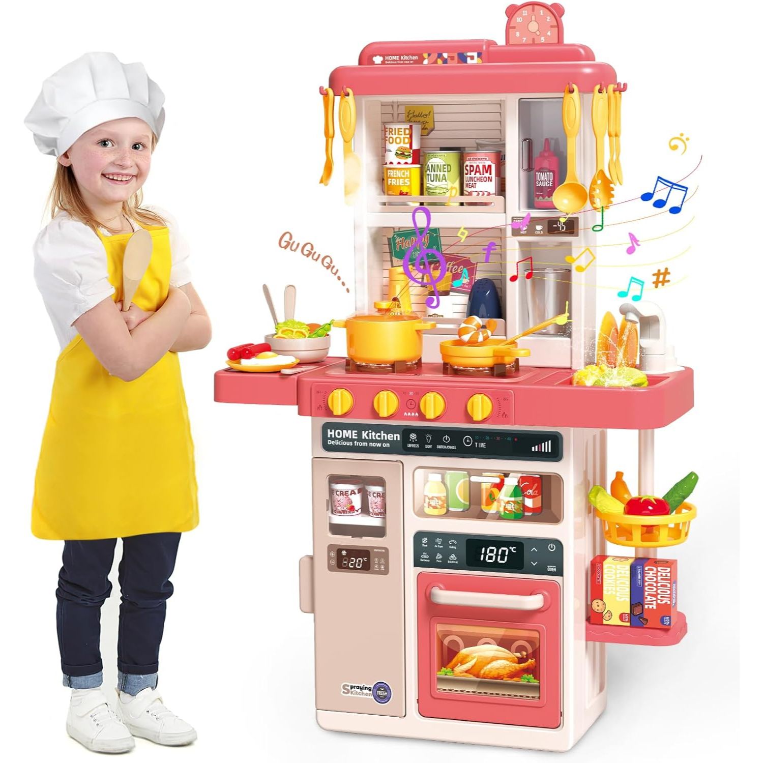 Cook Setup Toy Play Kitchen Set | 50 Pcs Spray Kitchen Kit With Lights & Sound – The ...