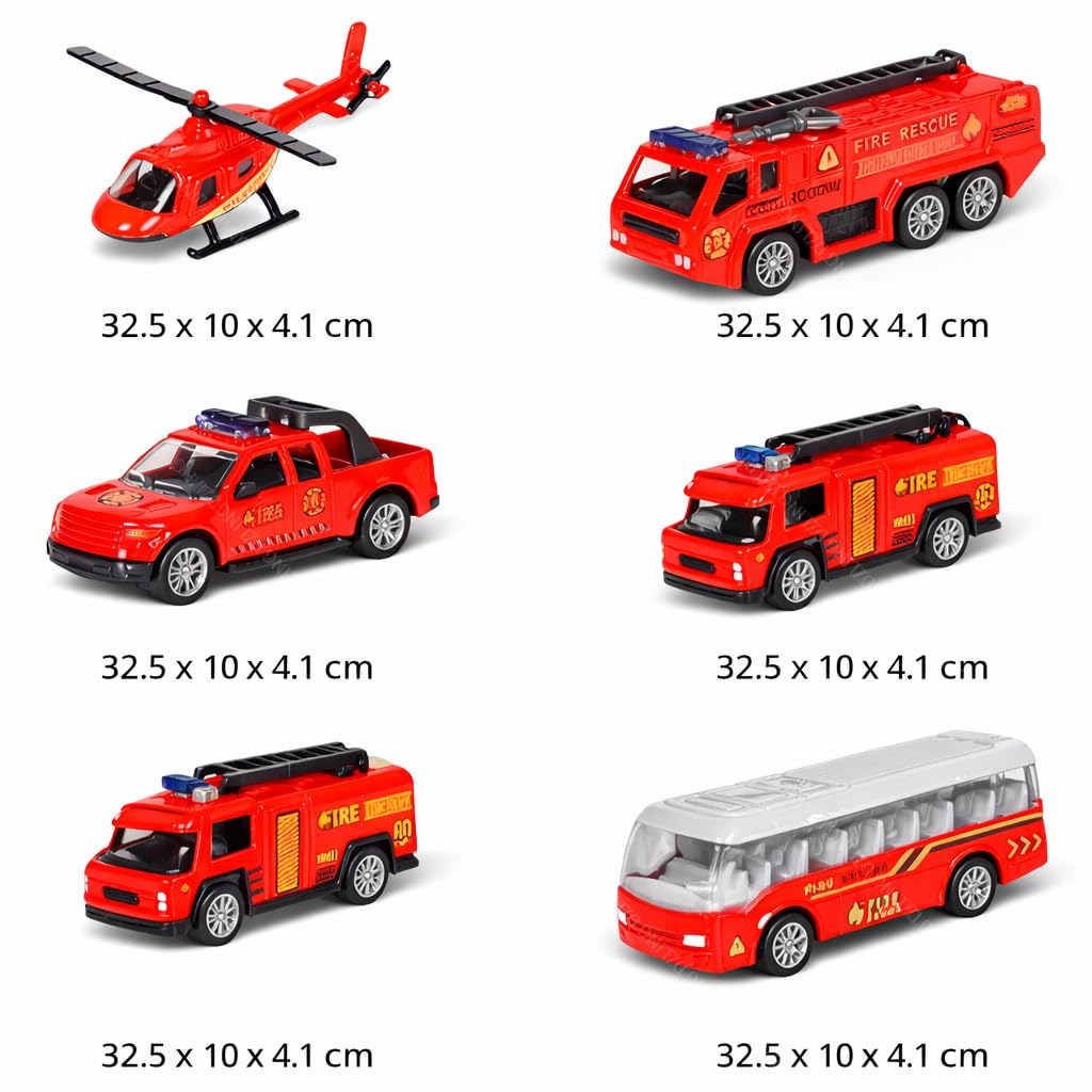 6-Piece Die-Cast Emergency Rescue Vehicle Set