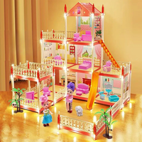 7-Room Doll House Playset with Mini Dolls, Furniture & LED
