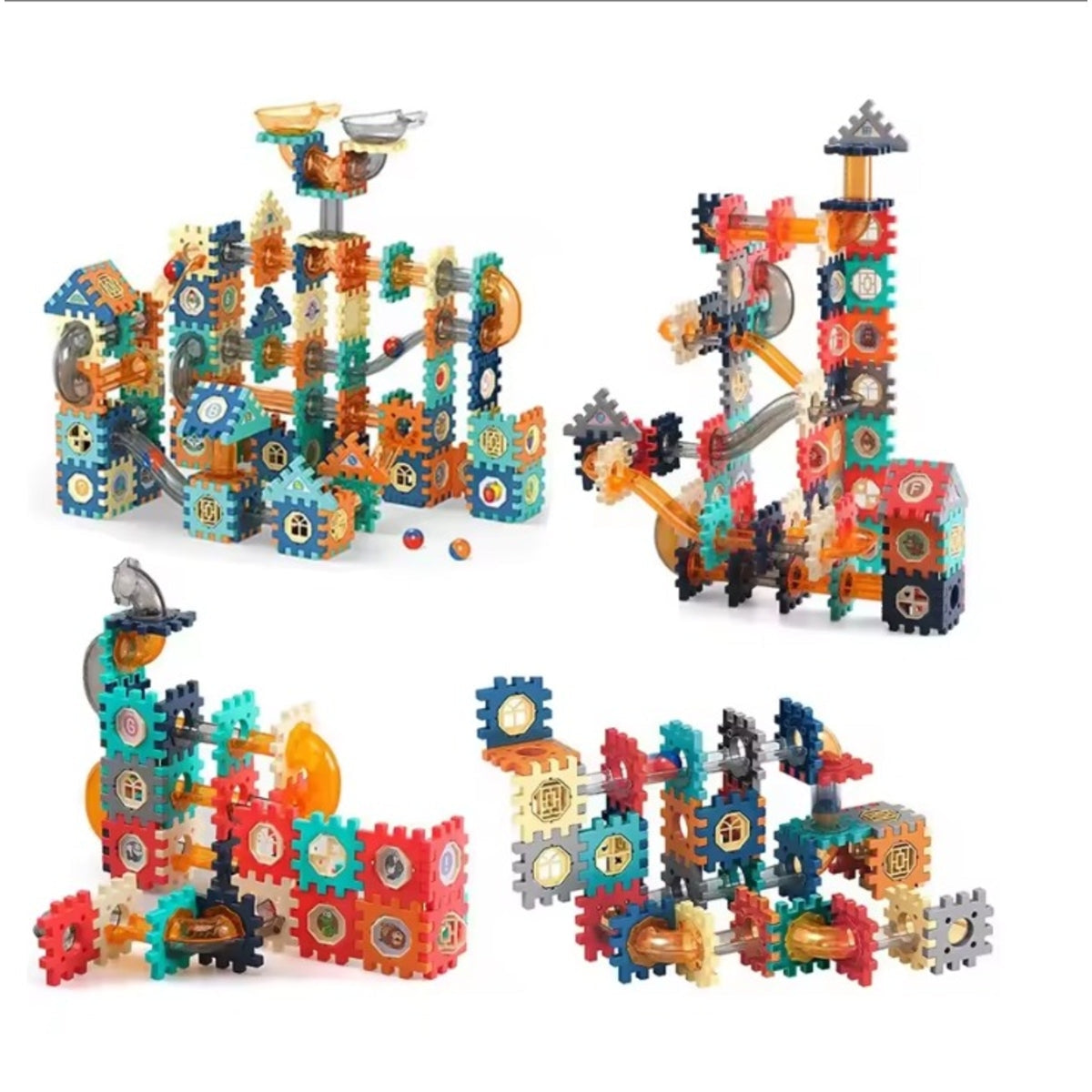 125-Piece DIY Pipeline Marble Track Set