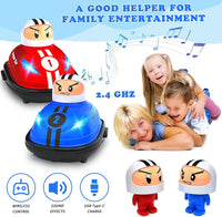2 Players Remote Control Bumper Cars With Sound Effects & Rechargeable Batteries