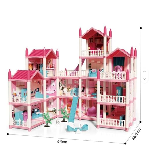 16-Room DIY Doll House Villa Playset for Girls with Accessories