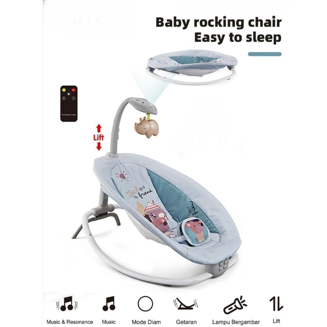 Rhythamic Rocker Baby Rhythmic Rocker Portable Electric Cradle| With Vibration And Remo ...