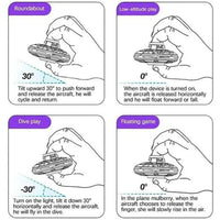 UFO Shaped Flying Disc Drone With LED Lights | Hand-Operated Flying Spinner Toy