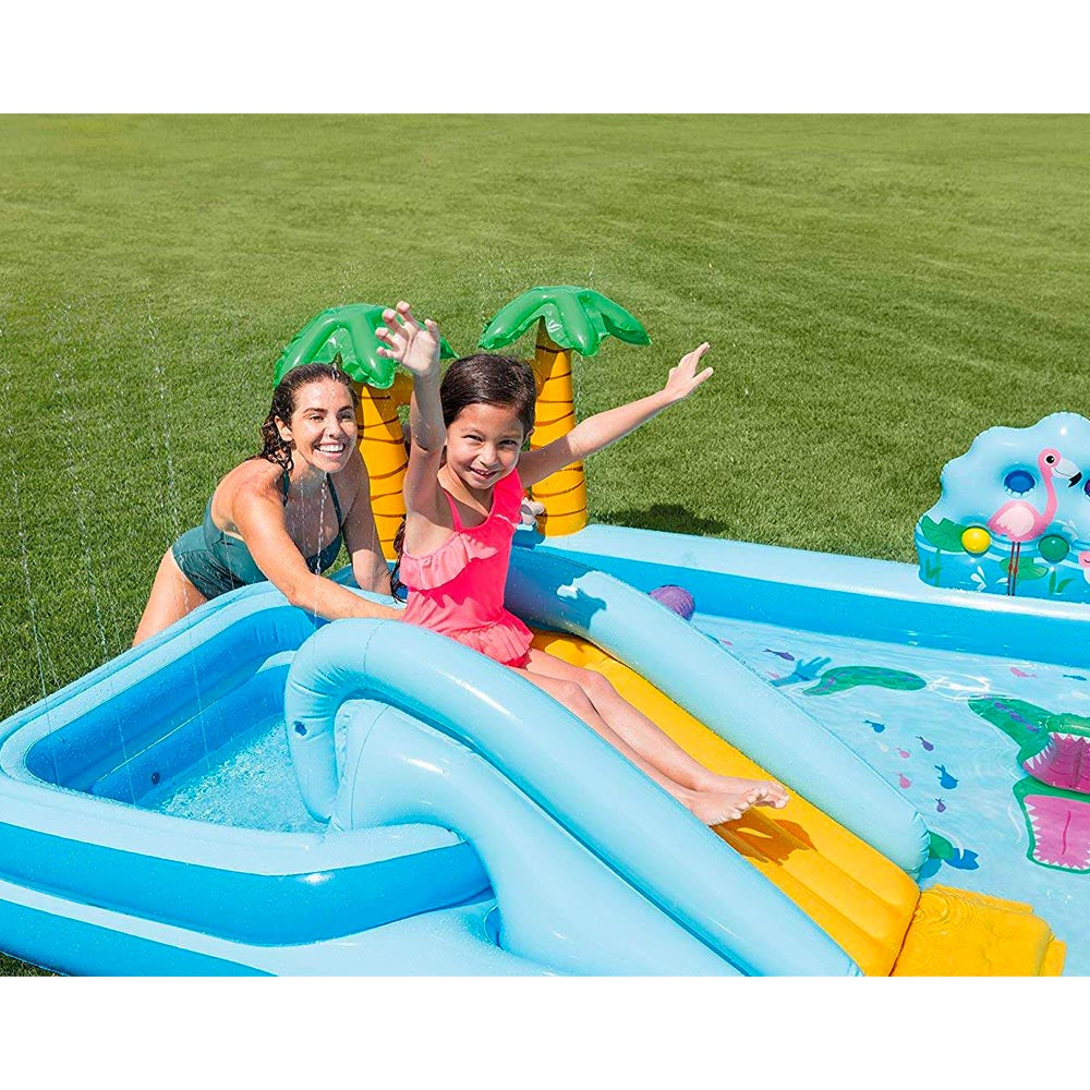 Intex Inflatable Jungle Themed Pool For Kids 8ft 5in x 7ft 1in x 2ft 9in