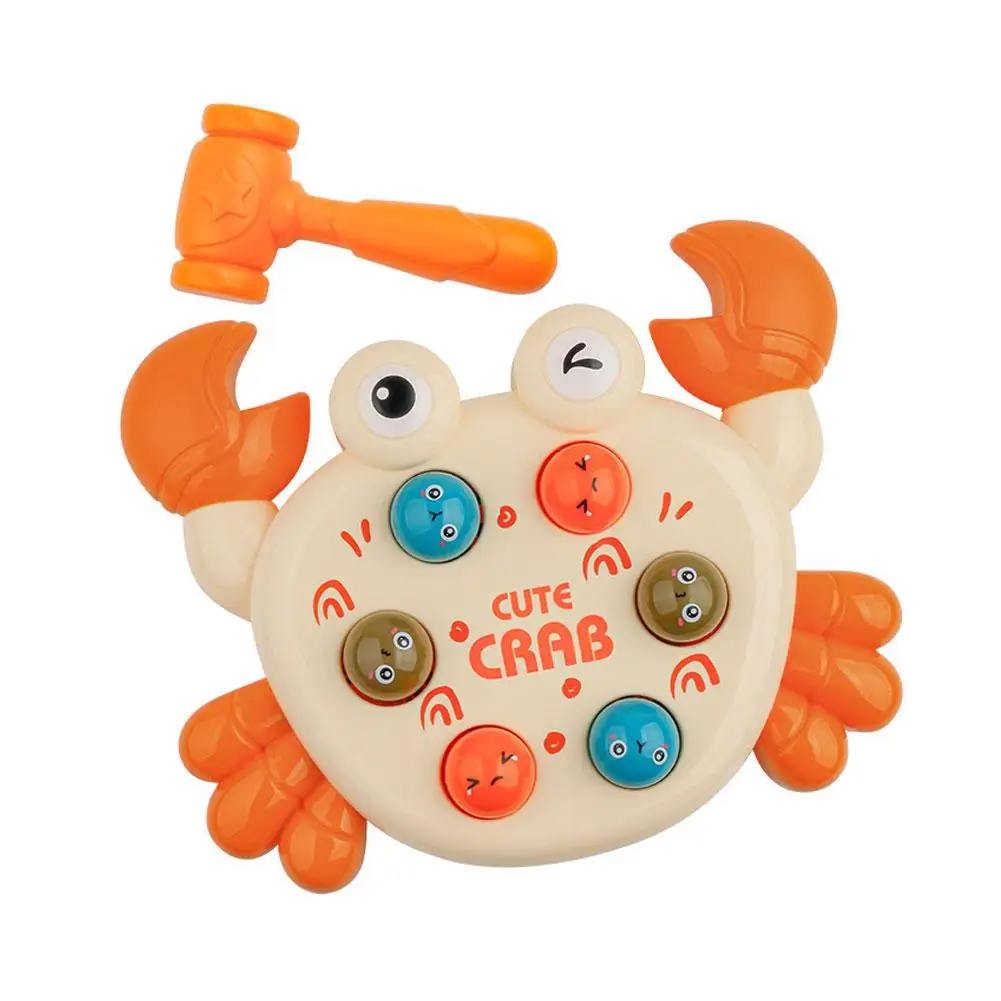 Crab Whack-A-Mole Learning Game with Toy Hammer