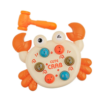 Crab Whack-A-Mole Learning Game with Toy Hammer