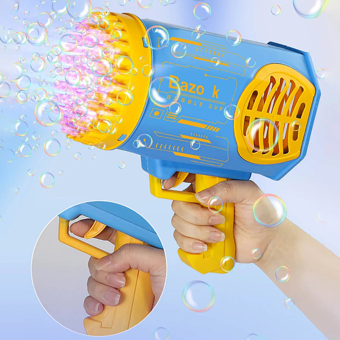 Bazooka Bubble Machine Gun | Soap Spray 69 Holes Gun