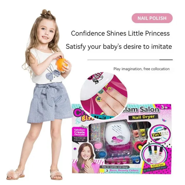 Nail Glam Salon Nail Dryer | 2in1 Nail Paint & Sticker Toy For Girls