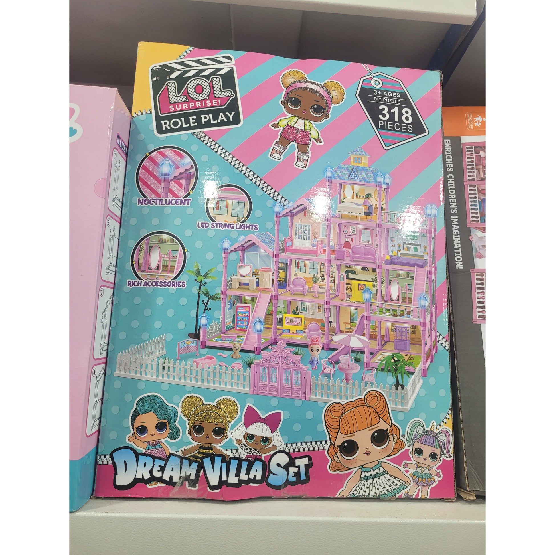 LOL Surprise 4-Floor Doll House (318 Pcs) | LED Luxury Playset