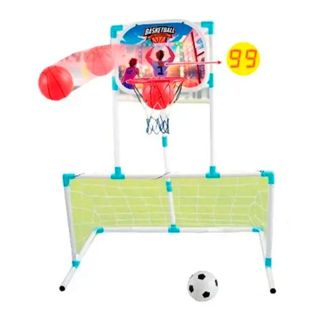 Portable 2in1 Outdoor/Indoor Sports | Football & Basketball Set For Kids