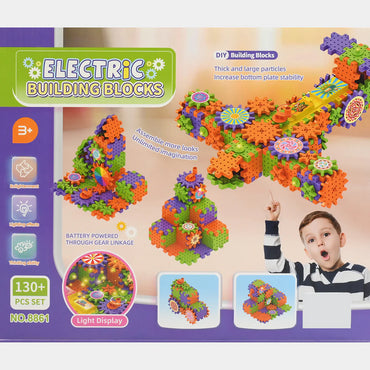 Electric Building Blocks DIY Kit with Gears & Drill