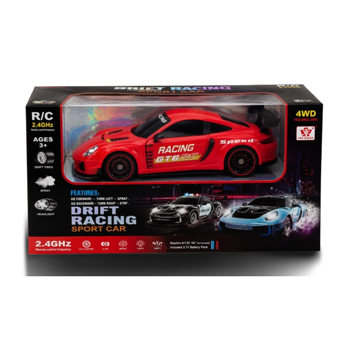 RC Porsche Drift Car with Rechargeable Battery & LED Lights