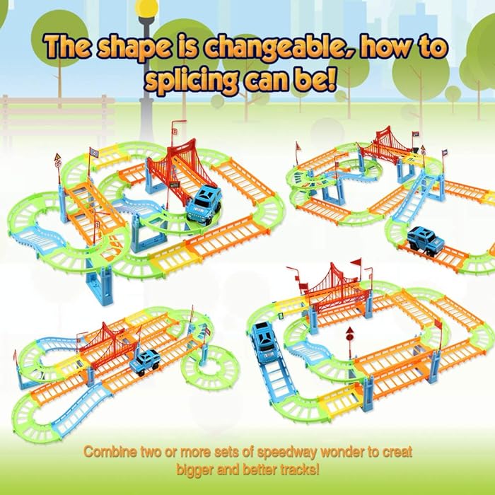 Rapid Variety Railway Racing Track | 95 Pcs Playset With SUV Toy Cars