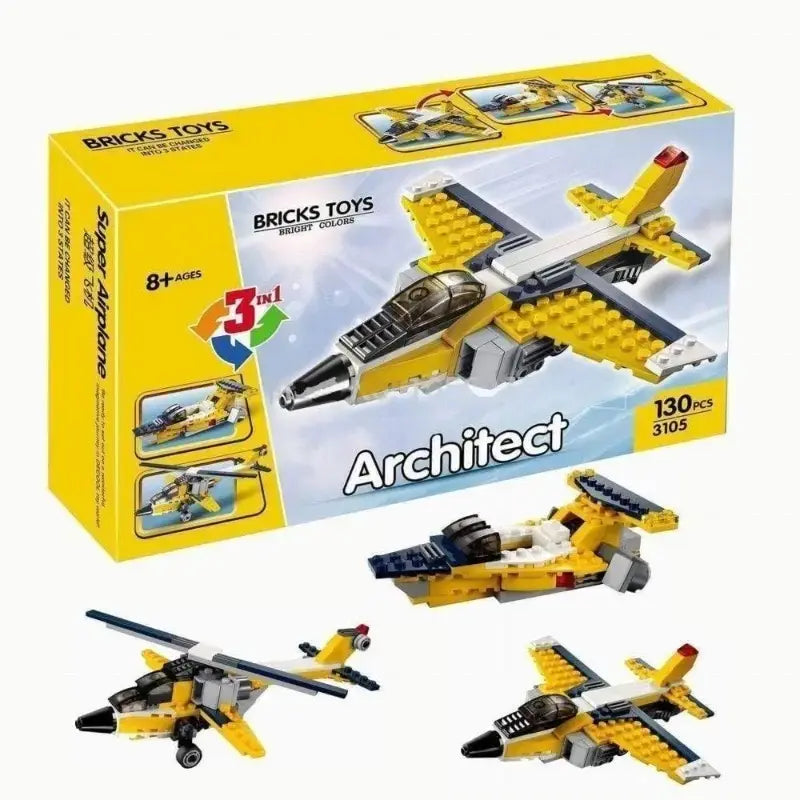 Decool 3-in-1 Super Airplane Building Block Set