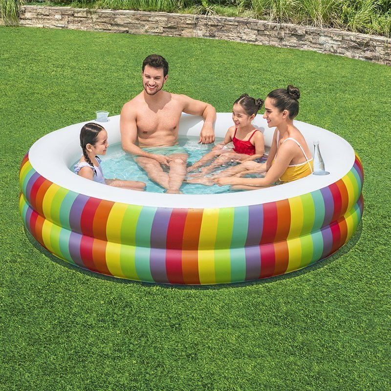 Bestway Rainbow Dream Pool For Kids 6ft 9in x 6ft 9in x 1ft 8in