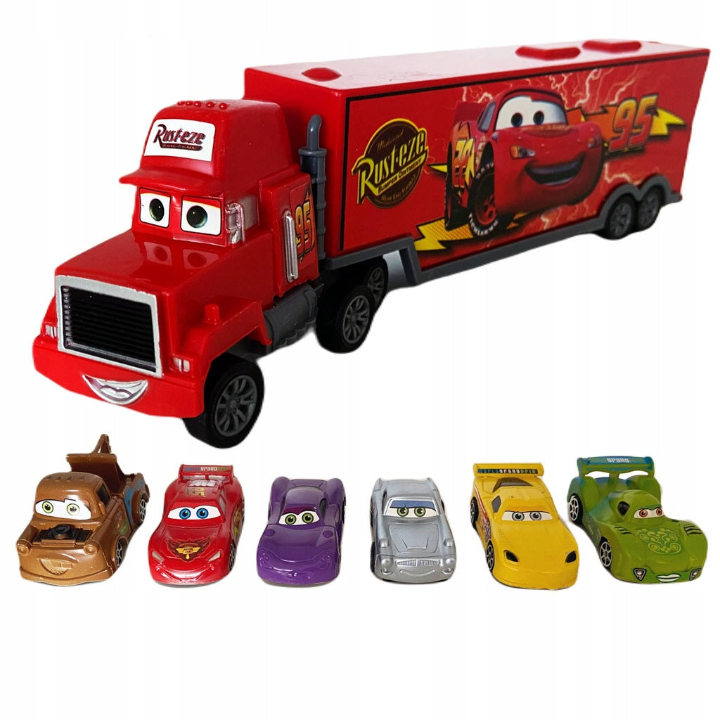 Cartoon Cars Truck & 6 Cars | Cars & Trucks Toy For Kids