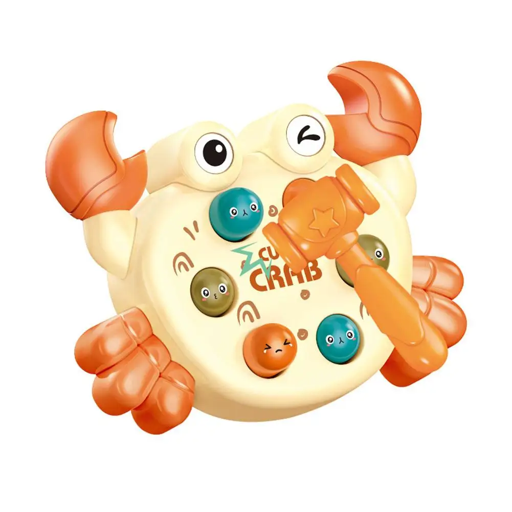 Crab Whack-A-Mole Learning Game with Toy Hammer