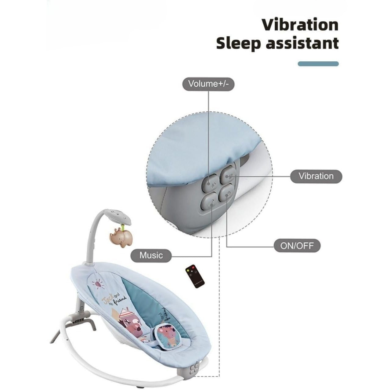 Rhythamic Rocker Baby Rhythmic Rocker Portable Electric Cradle| With Vibration And Remo ...