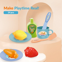 Electric Kitchen Sink Toy Set | Dishwasher Play Kit With Fruit & Tableware