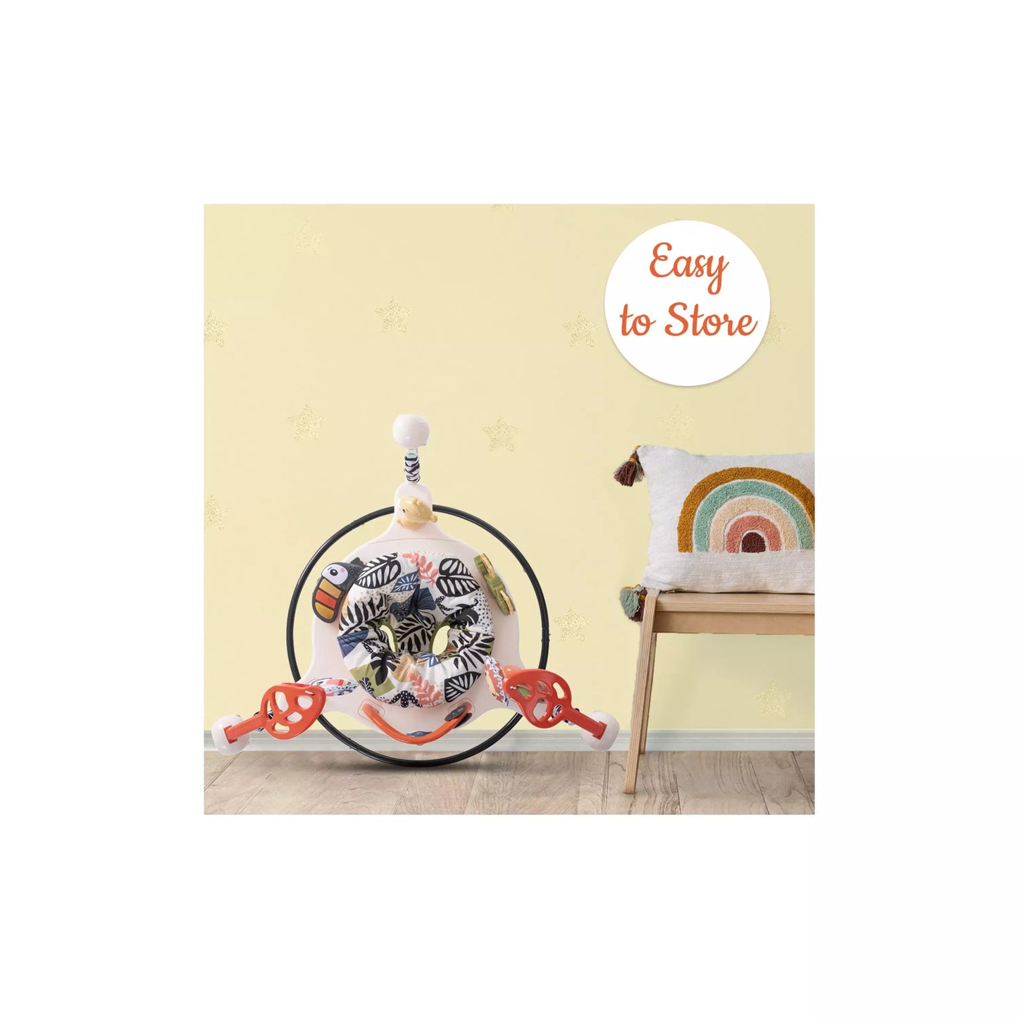 Baby Activity Jumper with Music & Toys | Adjustable Height Activity Bouncer with Fun Toys for 4–12 Month Babies