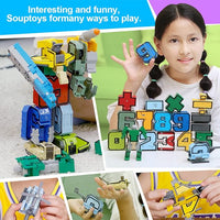 10-Piece Transforming Number Robot Set (0–9)