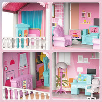 9 Rooms Princess Doll House | 3 Story DIY Play Set for Kids