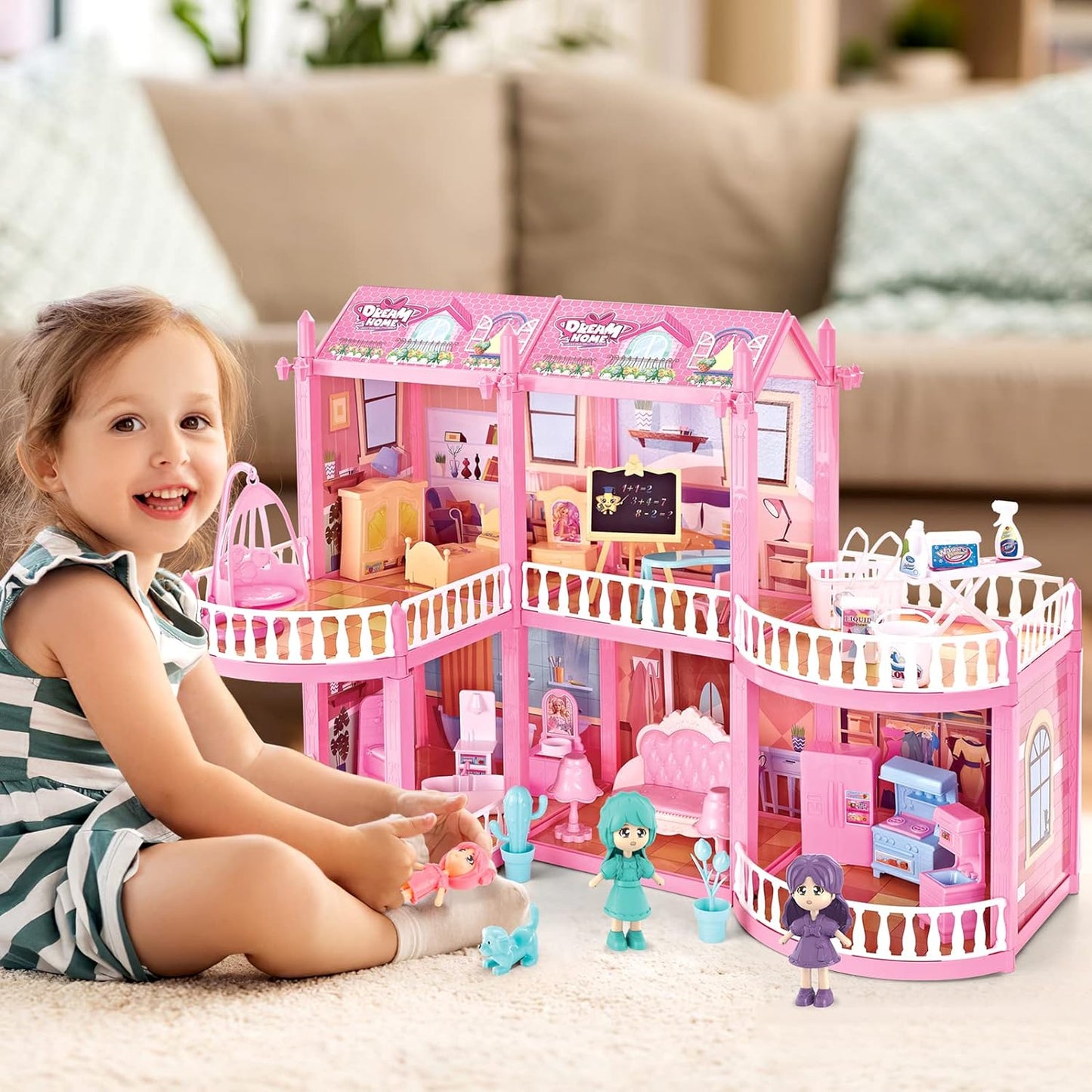 Castle Dream Home DIY | 150 Pcs Doll House For Girls