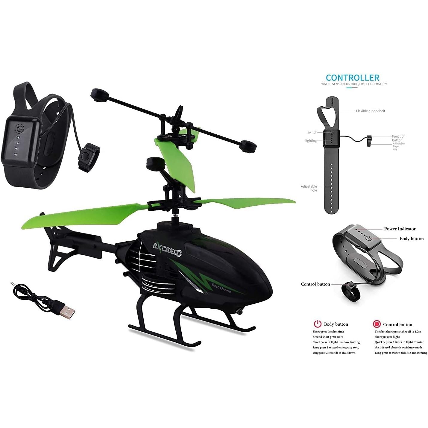 Remote Control Helicopter Plane | RC Hand Gesture Airplane Toy