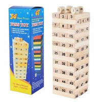 54Pcs Wooden Numbers Jenga Tower Game | Multi-Player Game