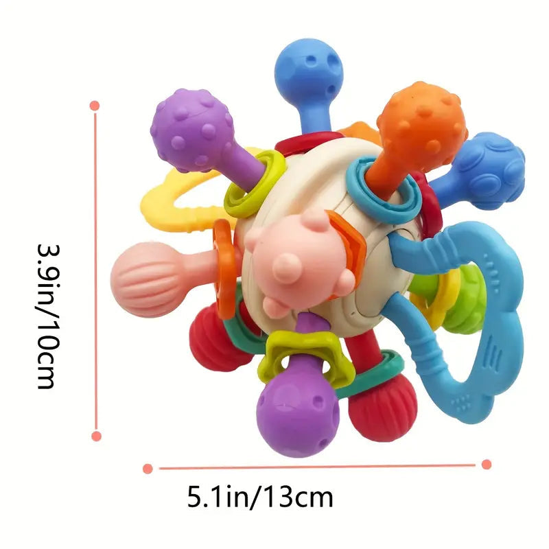Huanger Baby Rattle Teether Ball | Soft Silicone Toy