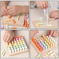 Wooden Color Sorting And Stacking Toy Set | Board Game Math Number Counting Toy