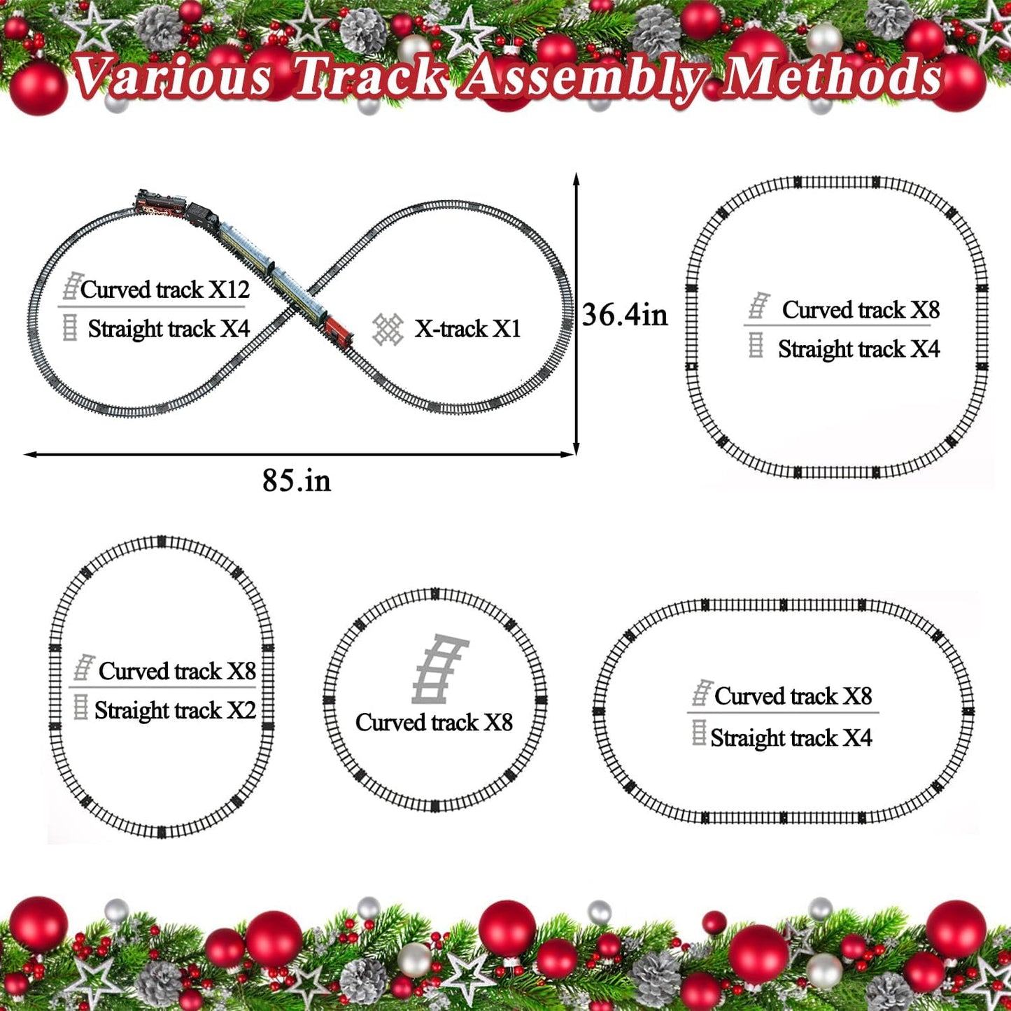 Holy Fun DIY Train Track Set with Steam Smoke